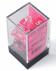 Chessex Dice: 7 Set Polyhedral Translucent Pink White CHX23084